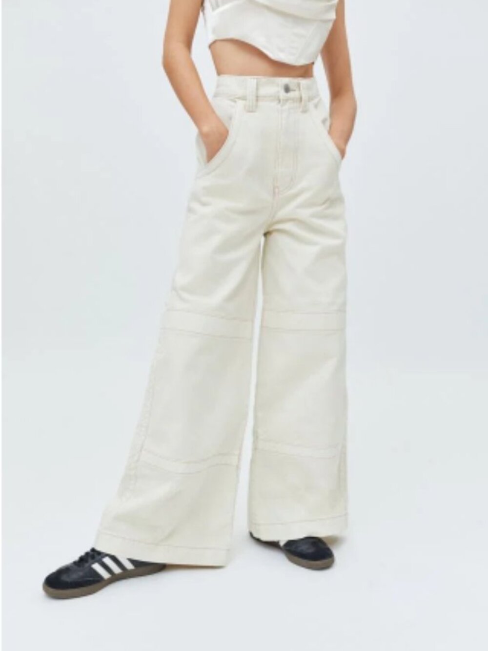 NWT‎ UO Y2K 90s BDG High-Waisted Wide-Leg Jeans Skater Utility White 24